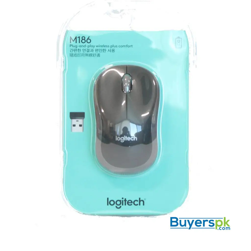 LOGITECH M186 WIRELESS MOUSE HIGH COPY - WIRELESS MOUSE LOGITECH M186 WIRELESS MOUSE HIGH COPY - WIRELESS MOUSE